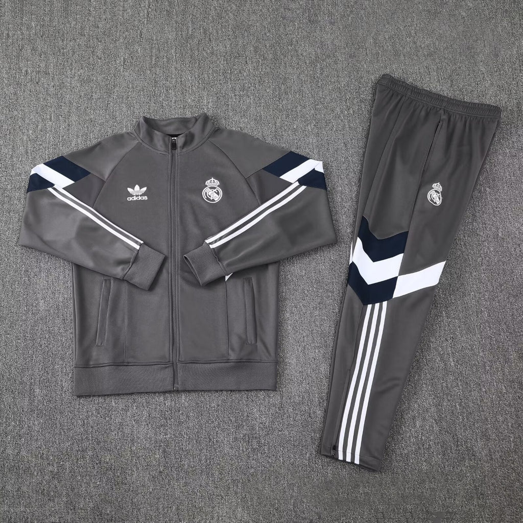 Conjunto Treino Real Madrid 25/26 Adidas - Cinza