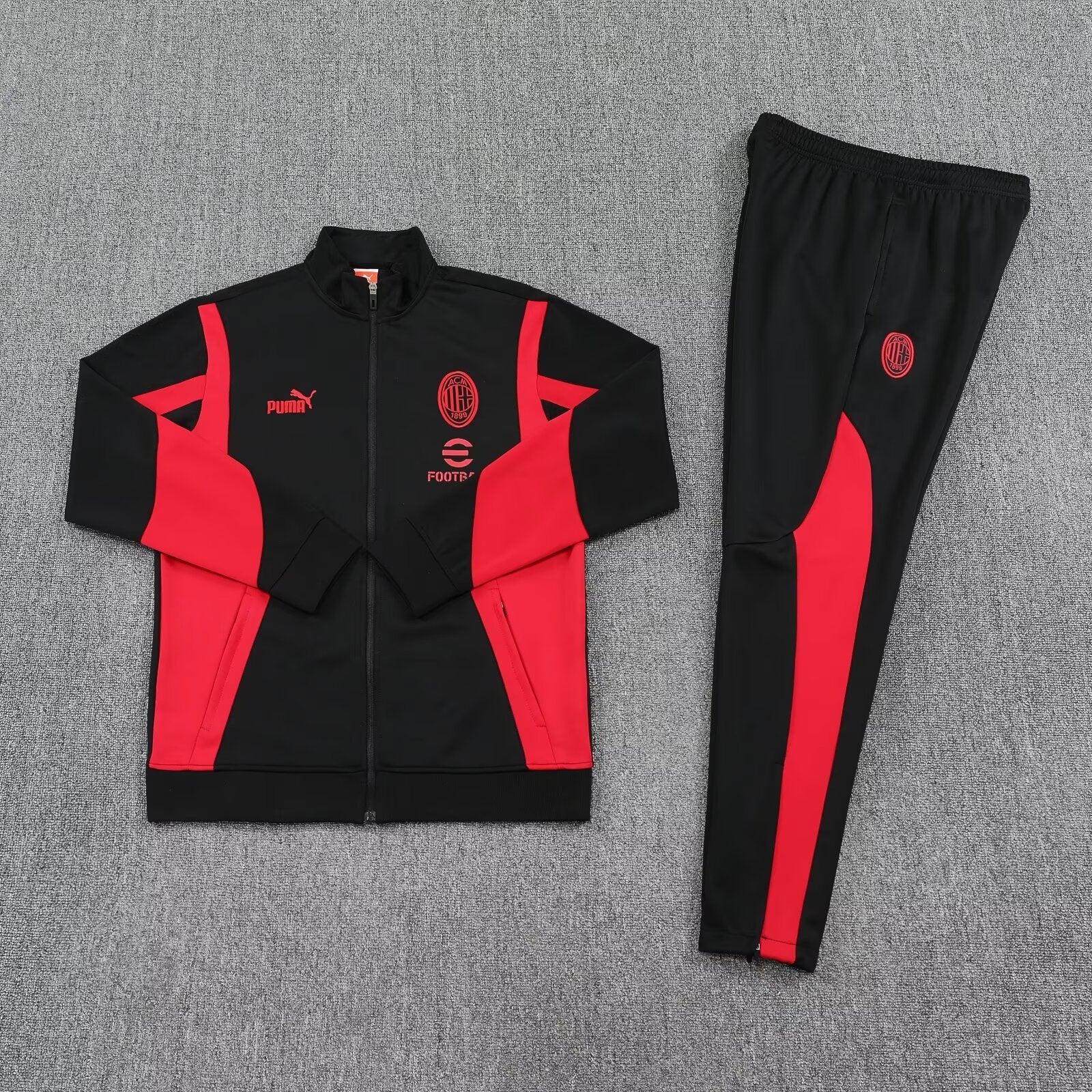 Conjunto Treino Milan 25/26 Puma - Preto e Vermelho