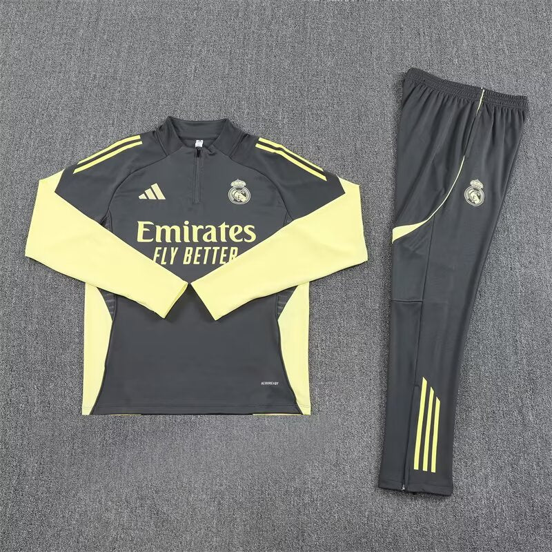 Conjunto Treino Real Madrid 25/26 Adidas - Cinza