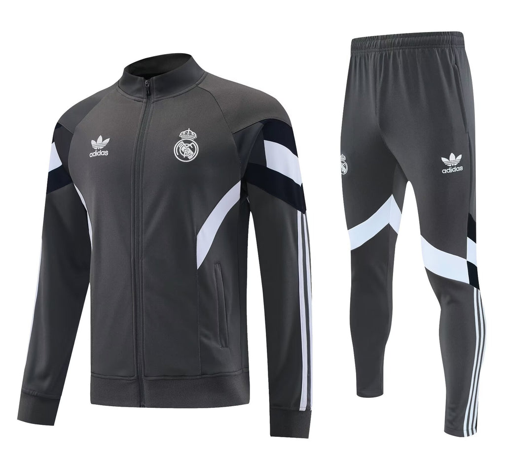 Conjunto Treino Real Madrid 25/26 Adidas - Cinza