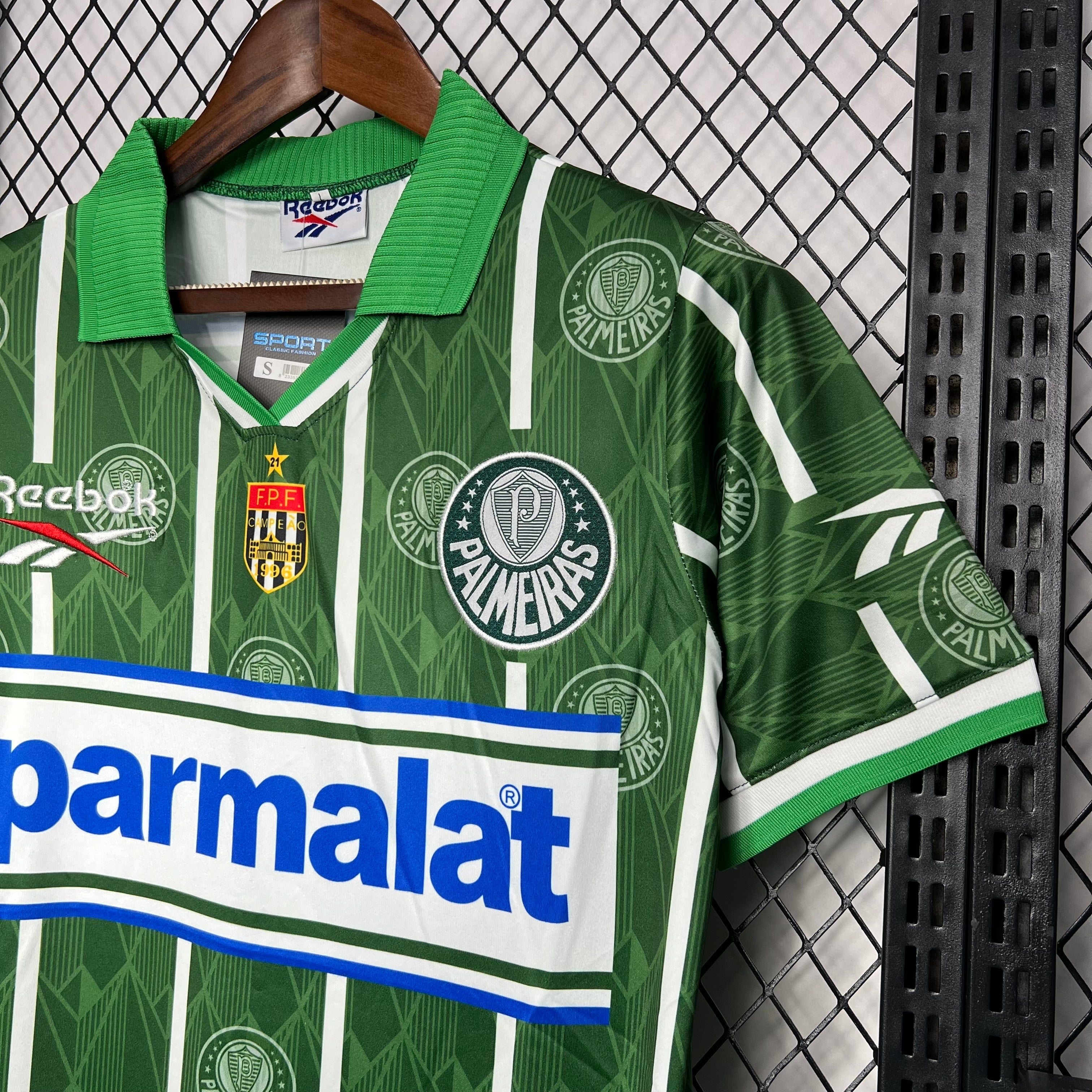 Camisa Palmeiras Retrô 1996 - Camp. Paulista - Rhumell - Verde e Branco