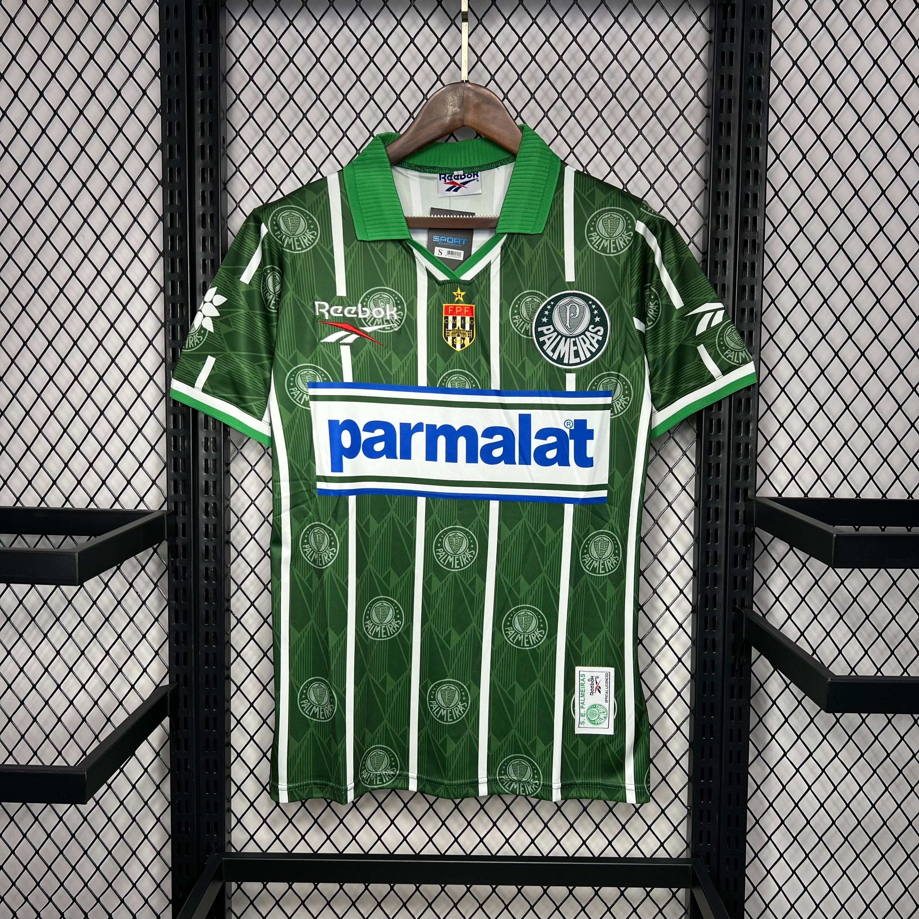 Camisa Palmeiras Retrô 1996 - Camp. Paulista - Rhumell - Verde e Branco