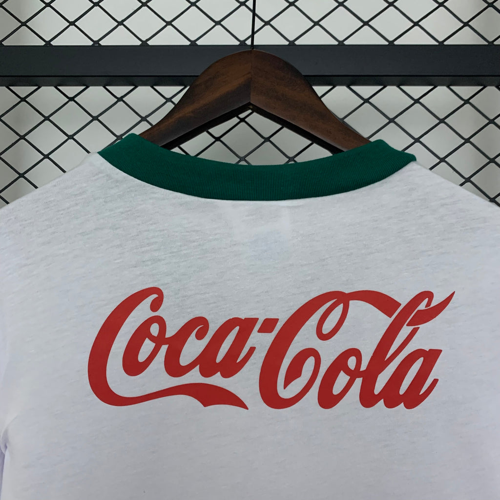 Camisa Palmeiras Retrô 1991 - Adidas - Coca Cola - Branca e Verde