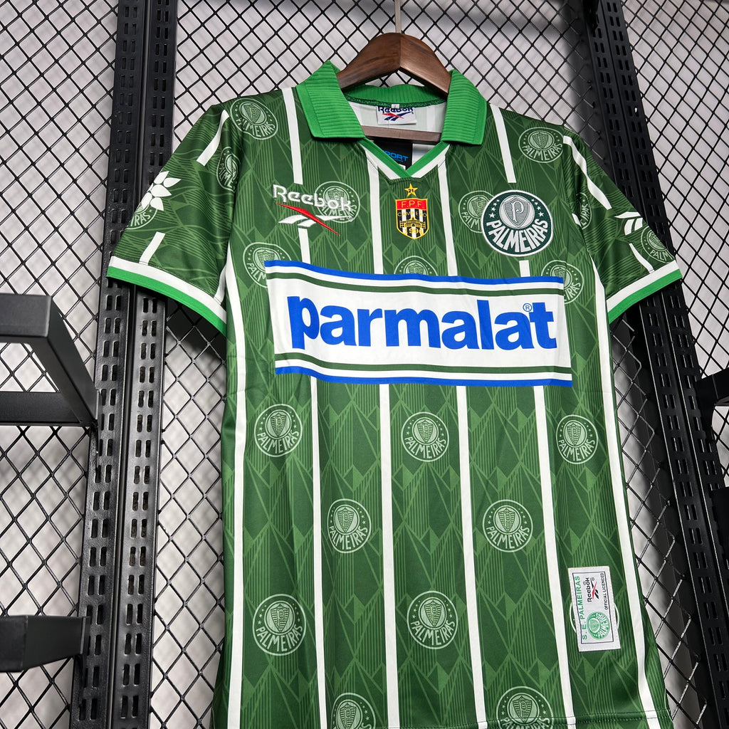 Camisa Palmeiras Retrô 1996 - Camp. Paulista - Rhumell - Verde e Branco