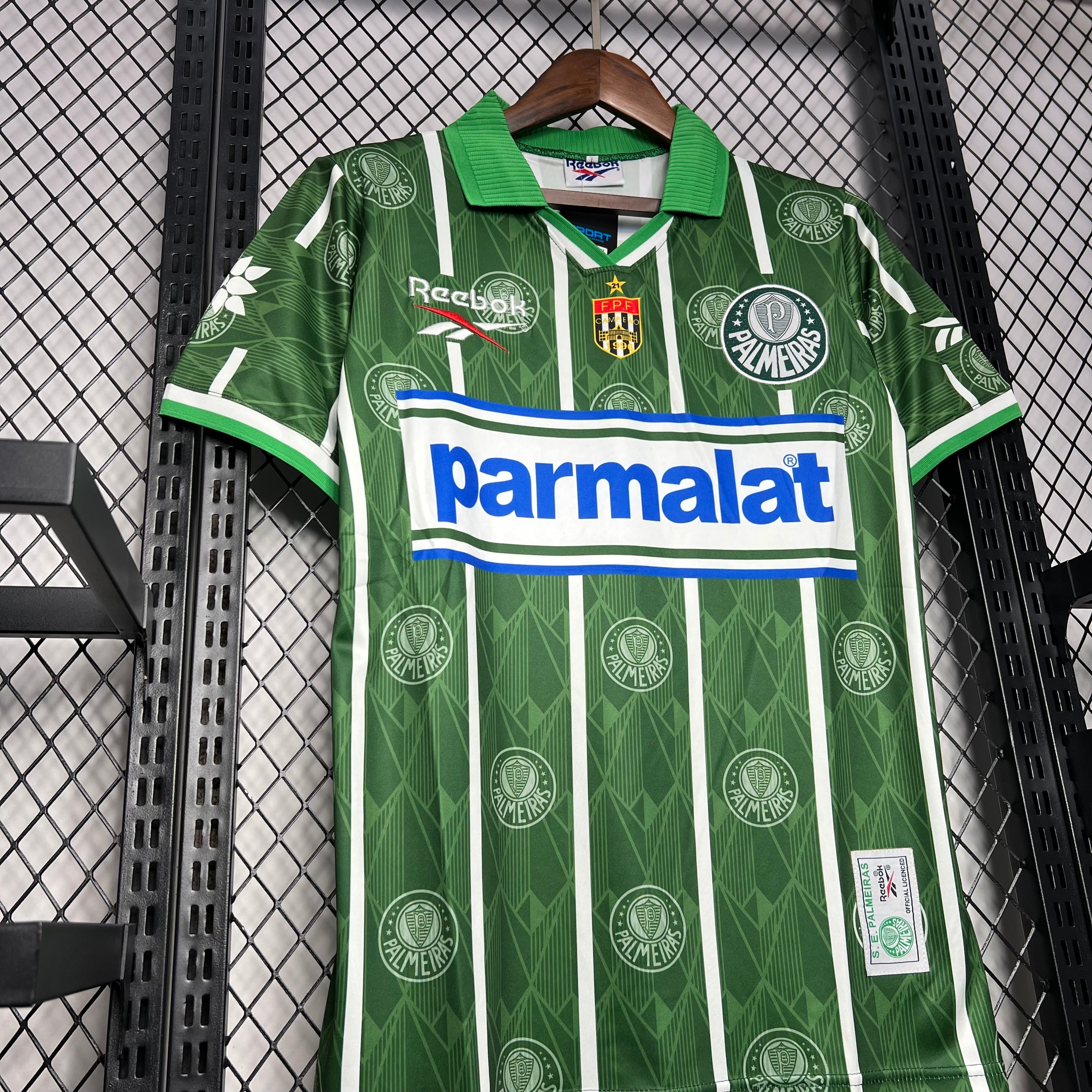 Camisa Palmeiras Retrô 1996 - Camp. Paulista - Rhumell - Verde e Branco