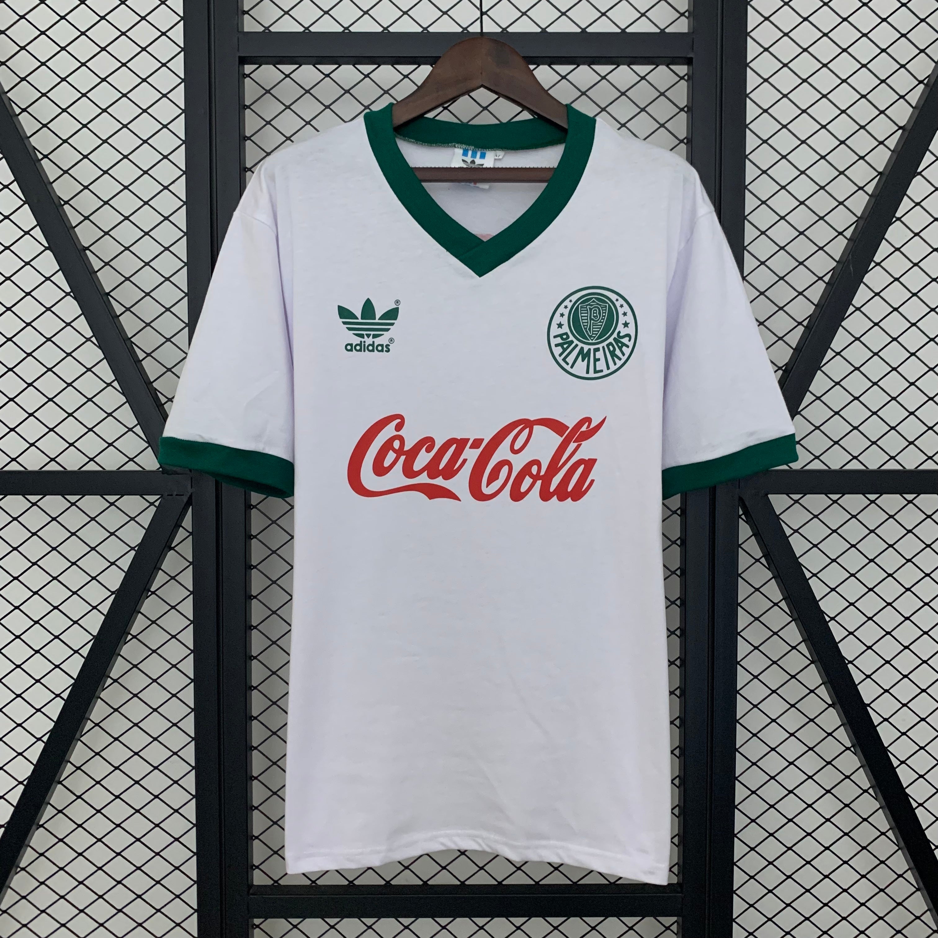 Camisa Palmeiras Retrô 1991 - Adidas - Coca Cola - Branca e Verde